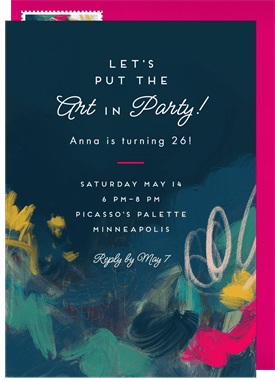 'Lively Scribbles' Kids Birthday Invitation