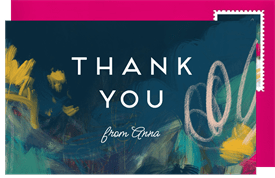 'Lively Scribbles' Kids Birthday Thank You Note