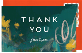 'Lively Scribbles' Kids Birthday Thank You Note