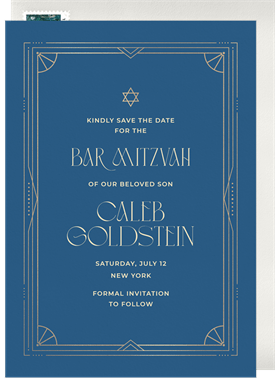 'Sophisticated Art Deco' Bar Mitzvah Save the Date