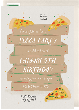 'Pizza Tower' Adult Birthday Invitation