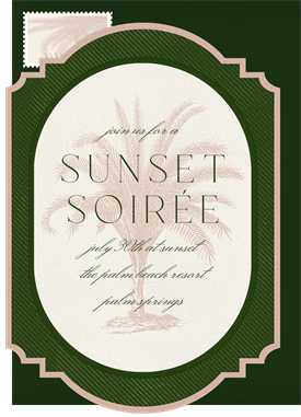 'Ornate Palm' Summer Party Invitation