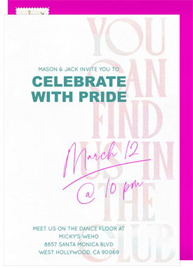 'In The Club' Pride Invitation