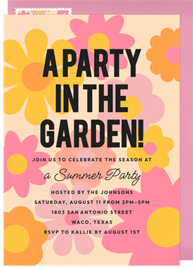 'Big Bold Blooms' Summer Party Invitation