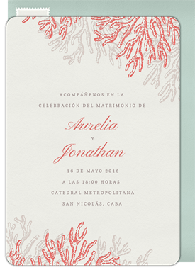 'Colorful Coral' Wedding Invitation