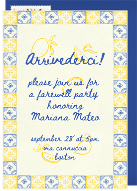 'Sorrento Tiles' Going Away Party Invitation