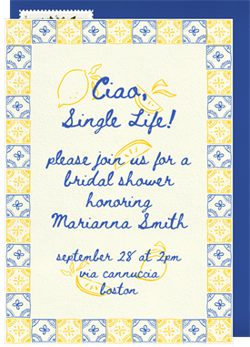 'Sorrento Tiles' Bridal Shower Invitation