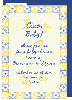 'Sorrento Tiles' Baby Shower Invitation