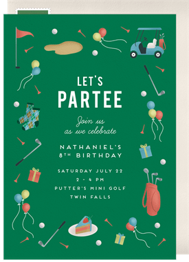 'Let's Partee' Kids Birthday Invitation