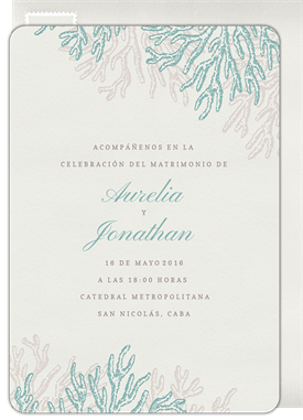 'Colorful Coral' Wedding Invitation