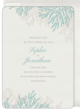 'Colorful Coral' Wedding Invitation