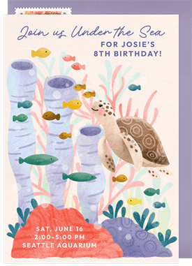 'Under the Sea Whimsy' Kids Birthday Invitation