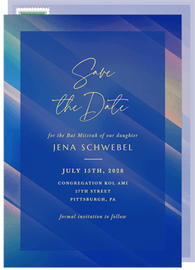 'Luminous Ombre' Bat Mitzvah Save the Date