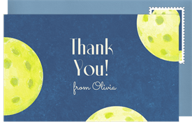 'Handpainted Pickleballs' Adult Birthday Thank You Note