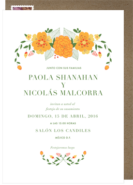 'Marigold Garland' Wedding Invitation