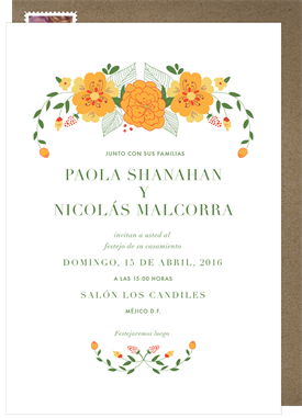 'Marigold Garland' Wedding Invitation