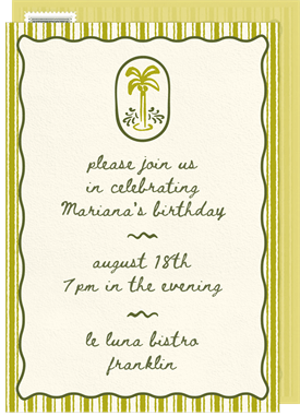 'Boho Palm Tree' Adult Birthday Invitation