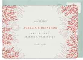 'Colorful Coral' Wedding Save the Date