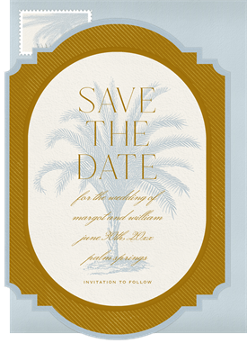 'Ornate Palm' Wedding Save the Date