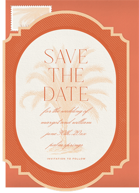 'Ornate Palm' Wedding Save the Date