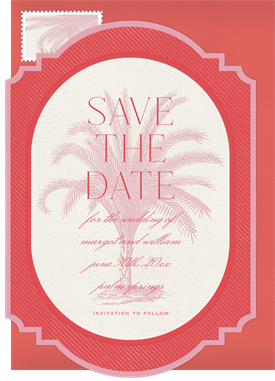 'Ornate Palm' Wedding Save the Date