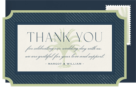 'Ornate Palm' Wedding Thank You Note