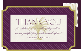 'Ornate Palm' Wedding Thank You Note