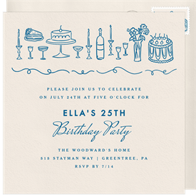 'Whimsy Wishes' Adult Birthday Invitation
