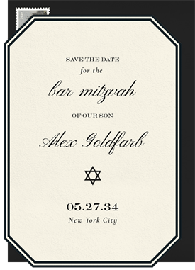 'Refined Lines' Bar Mitzvah Save the Date