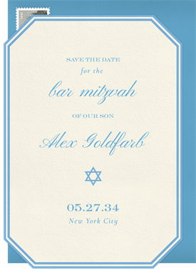 'Refined Lines' Bar Mitzvah Save the Date