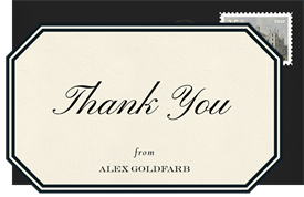 'Refined Lines' Bar Mitzvah Thank You Note