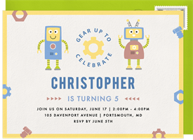 'Bot Bash' Kids Birthday Invitation