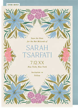 'Star in Bloom' Bat Mitzvah Save the Date