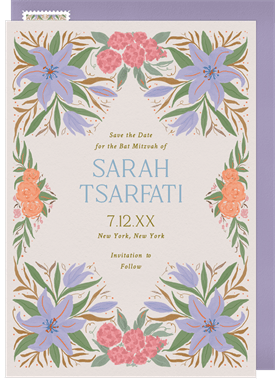 'Star in Bloom' Bat Mitzvah Save the Date