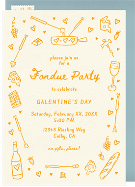 'Fondue Fun' Valentine's Day Invitation