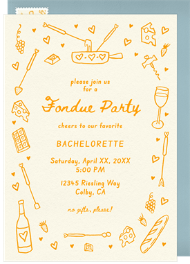 'Fondue Fun' Bachelorette Party Invitation