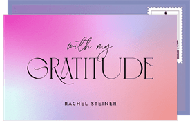 'Colorful Ombre' Bat Mitzvah Thank You Note