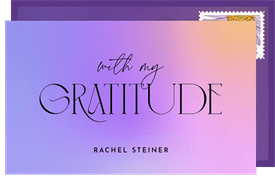 'Colorful Ombre' Bat Mitzvah Thank You Note