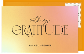 'Colorful Ombre' Bat Mitzvah Thank You Note