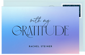 'Colorful Ombre' Bat Mitzvah Thank You Note