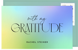 'Colorful Ombre' Bat Mitzvah Thank You Note