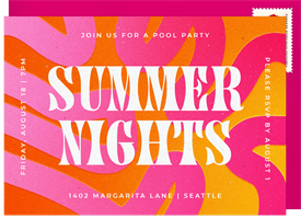 'Funky Summer Nights' Summer Party Invitation