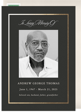 'Timeless Reverence' Memorial Announcement