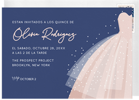 'Dazzling Dress' Quinceañera Invitation