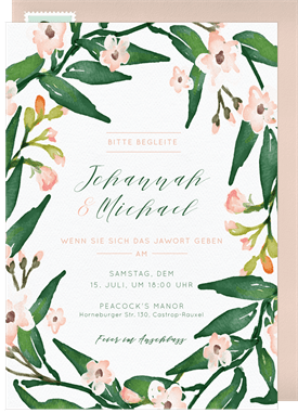 'Floral Wreath' Wedding Invitation