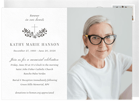 'Blossoms & Grace' Memorial Invitation