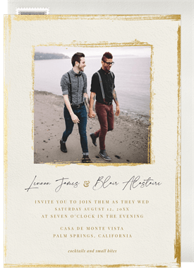 'Gilded Border' Wedding Invitation