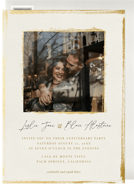 'Gilded Border' Anniversary Party Invitation