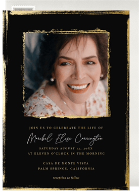 'Gilded Border' Memorial Invitation