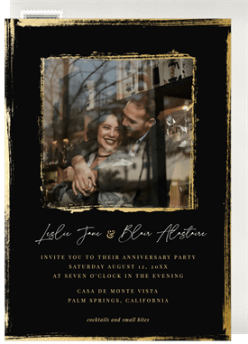 'Gilded Border' Anniversary Party Invitation